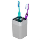 3 of 4:Home Basics Skylar - Soporte para cepillos de dientes de plástico ABS, color gris 