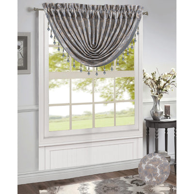 8 of 14:Gina Jacquard Rod Pocket Window Panel and Valance Window Treatment, All Sold Separately 