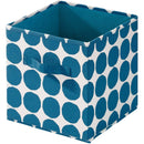 2 of 3:iDesign Dot Fabric Storage Cube Bin with Handles, Blue, 10.5x10.5x11 Inches 