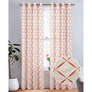 4 of 6:Boca Metallic Embroidered Linen Look Grommet Window Curtain Panel, 54x84 Inches 