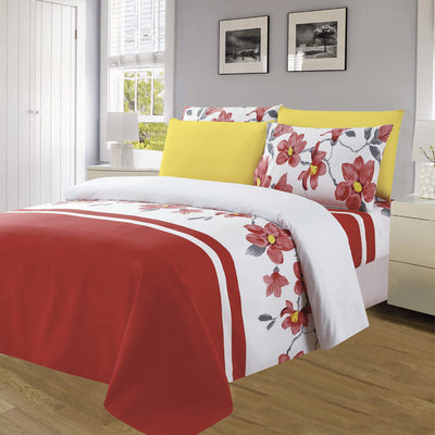2 of 4:Premium Bright 4 & 6 Piece Wrinkle-Free Sheet Set, Sakura 