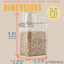 13 of 15:PREMIUS Plastic Food Storage Container with Measuring Cup, Clear-Natural 