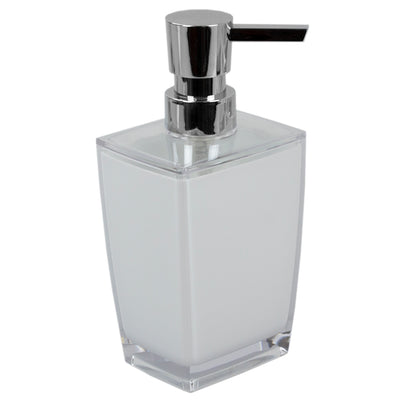 3 of 6:Home Basics Acrylic Plastic 10 oz.  Hand Soap Dispenser with Rust-Resistant Brushed Stainless Steel Pump, White 
