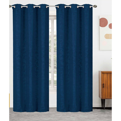 1 of 10:Serbia 2-Pack Room Darkening Embossed Leaf Grommet Window Panel, 76x84 Inches 