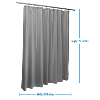 2 of 4:Bath Bliss Microfiber Soft Touch Dash Design Shower Curtain Liner in Heather Grey 
