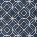 3 of 13:Capri 3-Piece Zara Trellis Design Rug Set, White-Blue, 5x7 Feet 