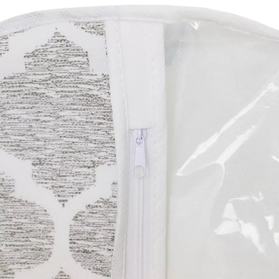 4 of 4:Home Basics Arabesque Non-Woven Dress Bag with Clear Window, White 