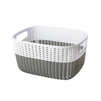 1 of 1:Petit panier de rangement décoratif bicolore Simplify en gris 