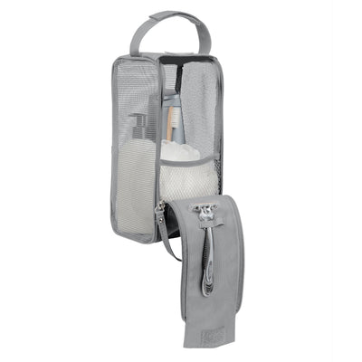 2 of 4:Neceser de malla colgante Simplify en gris 