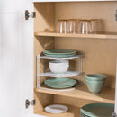 5 of 8:Étagère de rangement d'angle Home Basics à 3 niveaux en acier recouvert de vinyle, blanc 
