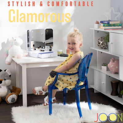 12 of 23:JOON 2 Pack Kids Ghost Chairs with Armrest, 25x13x14.5 Inches, Transparent 