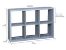3 of 3:Home Basics Estante organizador de madera con 6 cubos abiertos, color gris 