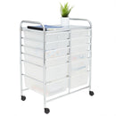 2 of 4:Carrito de almacenamiento Home Basics con 12 cajones, color blanco 
