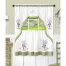 1 of 3:Lavender Embellished Tier and Swag Kitchen Curtain Set, 58x36 Inches 