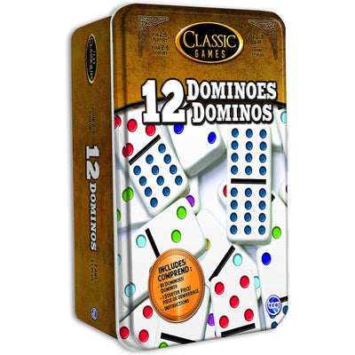 1 of 2:TCG Double 12 Dominoes with Storage Tin, Ages 8+ 