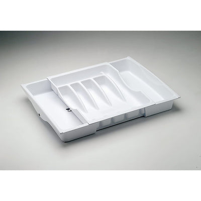 5 of 5:Rubbermaid Adjustable Plastic Cutlery Tray, White, 11.5-19 Inches 