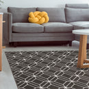 3 of 13:Capri 3-Piece Zara Trellis Design Rug Set, White-Gray, 5x7 Feet 