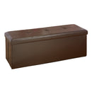 1 of 2:Simplify Faux Leather Triple Folding Storage Ottoman in Chocolate 