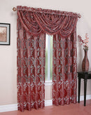 2 of 3:Rideaux et cantonnières transparents en jacquard Milawi, bordeaux 