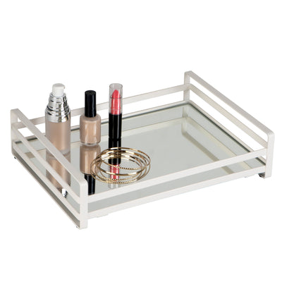 2 of 3:Home Details Flat Wired Rails Large Vanity Tray, 11.4x8.6x2.7 Inches 