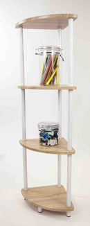 1 of 2:Home Basics Pine Wood 4 Tier Arc Corner Shelf, Natural 