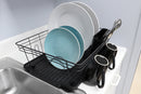 5 of 6:Home Basics Contempo 3 Piece Dish Rack, Black 