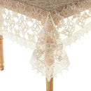 5 of 5:Botany Bridal Embroidered Emblem Floral Lace Design Tablecloth, Ivory 