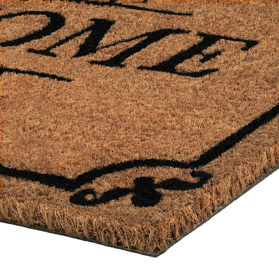 5 of 6:Achim Welcome Printed Coir Doormat, Brown-Black, 18x30 Inches 
