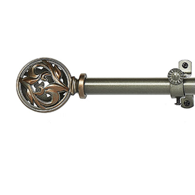 1 of 12:Buono II Grace Adjustable Window Curtain Rod, Nickel 