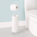 3 of 4:Home Basics Free-Standing Vinyl Coated Steel Dispensing Toilet Paper Holder, White 