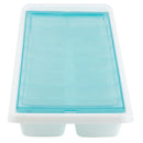 2 of 5:Home Basics Bandeja para cubitos de hielo apilable de plástico, cuadrada, con 16 compartimentos y tapa a presión, color azul 