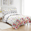 6 of 10:PREMIUS Butterfly 3 Piece Microfiber Wrinkle-Free Quilt Set, White-Multi 