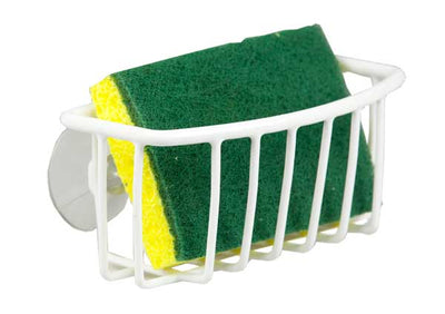 1 of 6:Home Basics Vinyl Coated Steel  Sponge Holder with Suction Cups, White 