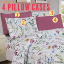 4 of 12:PREMIUS Premium Flora 4 & 6 Piece Microfiber Printed Wrinkle-Free Sheet Set 