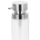 4 of 5:Home Basics 12 oz.  Cylinder Plastic Hand Soap Dispenser with Brushed Stainless Steel Pump, Clear 