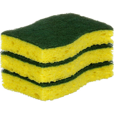 2 of 3:Scotch-Brite - Esponja de limpieza para uso intensivo, paquete de 4, amarillo y verde 