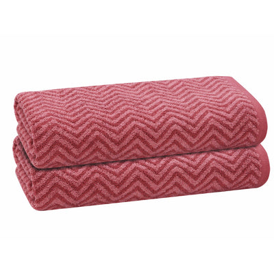 14 of 32:Serviette de bain PREMIUS en fil de coton teint à chevrons, lot de 2, 27 x 54 pouces 