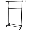 3 of 7:Portant à vêtements extensible à 2 niveaux Home Basics, noir 