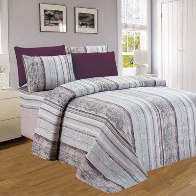 1 of 4:PREMIUS Jacquiline Printed Wrinkle Free Microfiber Sheet Set 