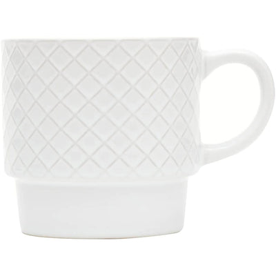 4 of 5:Home Basics Juego de tazas apilables de 4 piezas con soporte, diseño de tejido en relieve 