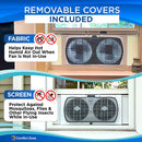 7 of 9:Ventilateur de fenêtre double Comfort Zone avec flux d'air réversible, pale de 7 pouces, blanc 