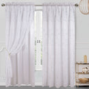 6 of 10:Cecilia Floral Embroidery Window Panel With Valance and Backing, 54x84 Inches 