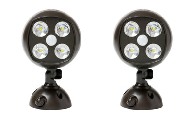 1 of 4:Mighty Power Wireless Motion Sensor 4 Ultra Bright CREE LED Floodlight, 2-Pack, Weatherproof, Brown 