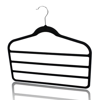3 of 5:Home Basics Velvet Trouser Hanger, (Pack of 3), Black 