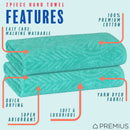 9 of 24:PREMIUS 2 Pack Leaf 100% Cotton Yarn Dyed Hand Towel, 16x28 Inches 