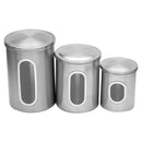 1 of 4:Home Basics Lot de 3 boîtes de conservation en acier inoxydable avec fenêtre, argent 