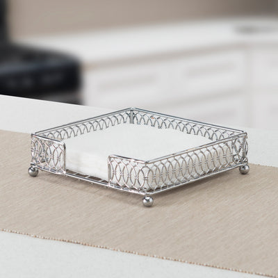2 of 3:Home Basics Infinity Collection Flat Napkin Holder, Chrome 