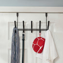 4 of 5:Home Basics 5 Dual Hook Over the Door Steel Organizing Rack, Bronze 