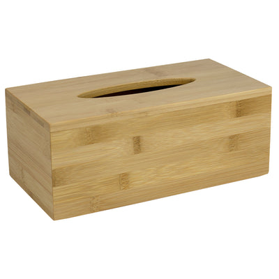 2 of 5:Home Basics Rectangle Bamboo Tissue Box Cover, Natural 