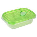 3 of 6:Home Basics Lot de 12 boîtes de conservation en plastique avec couvercles ventilés, vert 